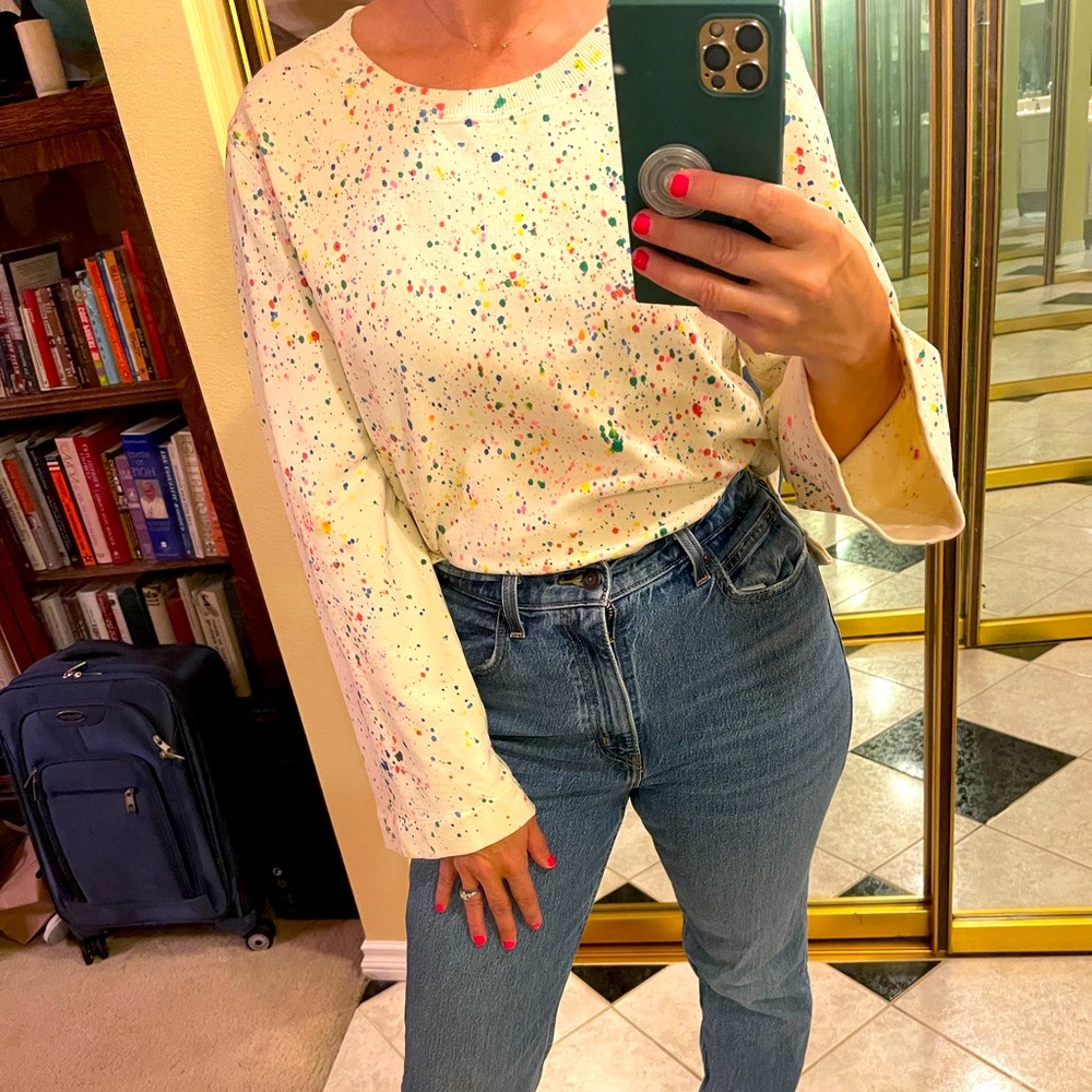 Anthropologie MAEVE Women's Multicolor Splatter Print Top